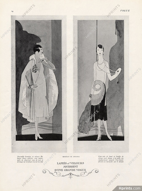 Drecoll 1925 Fashion Illustration Evening Gown