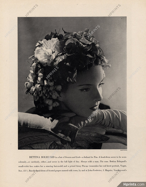 John-Frederics (Couture Hat) 1943 Bettina Bolegard
