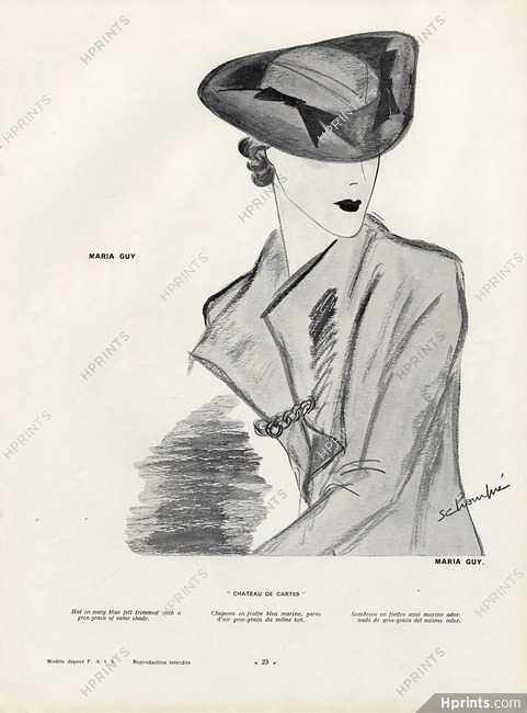 Maria Guy 1934 Schompré, Hats