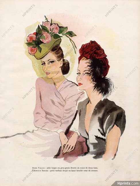 Rose Valois & Legroux Soeurs (Hats) 1945 Jeb