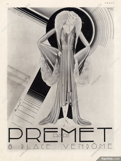 Premet (Couture) 1929 Art Deco