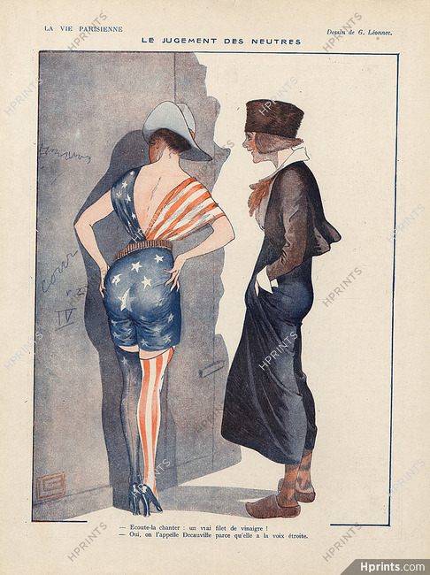 Léonnec 1917 ''Le jugement des neutres'' American flag costume