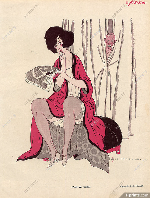 Albert Chazelle 1928 ''L'oeil du maitre'' Babydoll Nightie Stockings