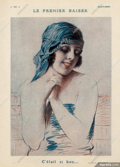 Gustave Brisgand 1924 ''Le Premier Baiser'' Portrait