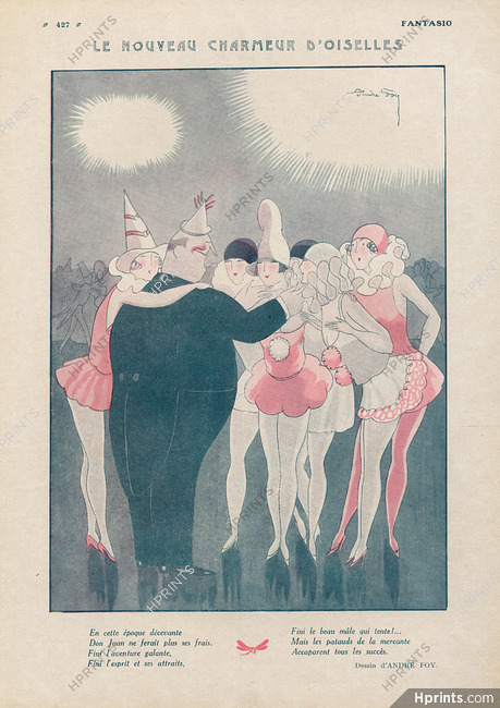 Andre Foy 1924 ''Le Nouveau Charmeur d'Oiselles'' clown, carnival