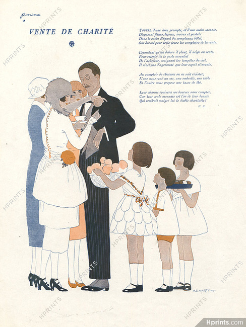 Marty 1919 ''Vente de Charité'' Children, Kids