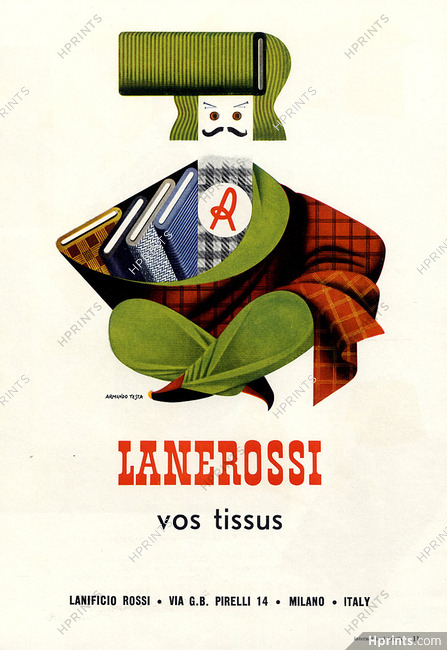 Lanificio Rossi (Lanerossi) 1954 Fabric, Armando Testa