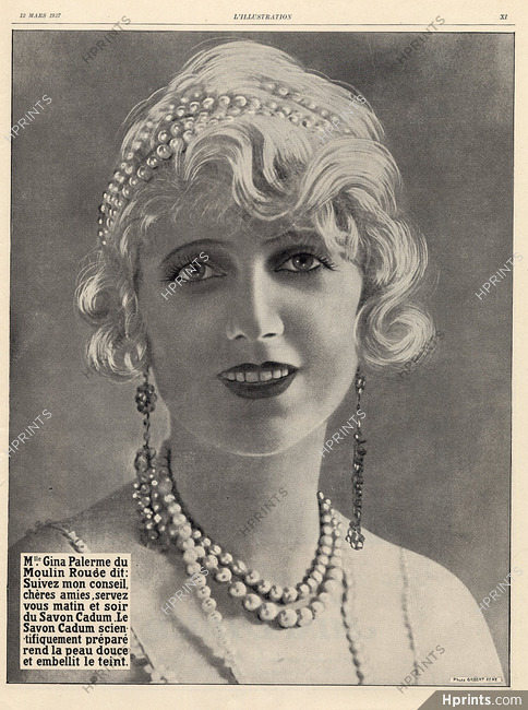 Cadum 1927 Gina Palerme, Chorus Girl Moulin Rouge