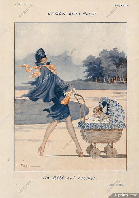 Pem 1927 ''L'Amour et sa Nurse'' Elegant Parisienne