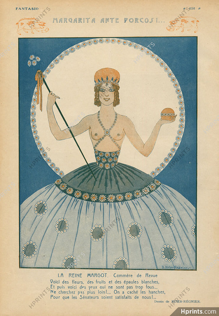 Margarita Ante Porcos !, 1921 - Joseph Kuhn-Régnier La Reine Margot, Topless