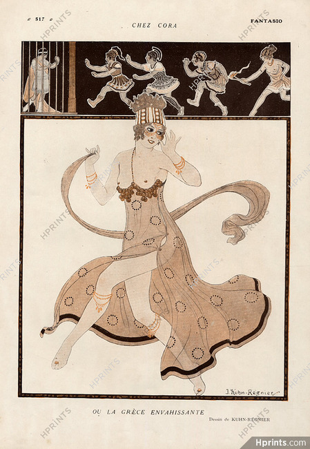Joseph Kuhn-Régnier 1919 ''La Grèce envahissante'' Dancer topless