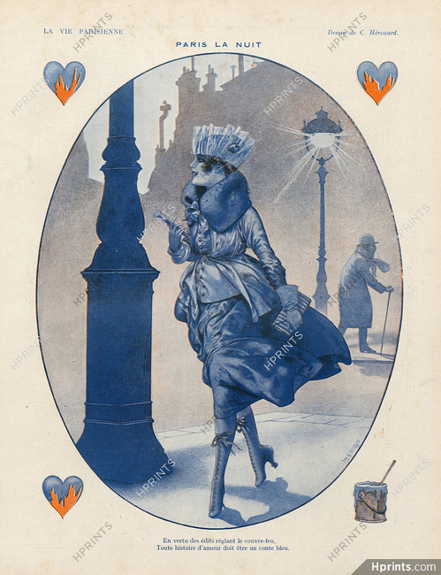 Hérouard 1918 ''Paris la nuit'' Elegant Parisienne