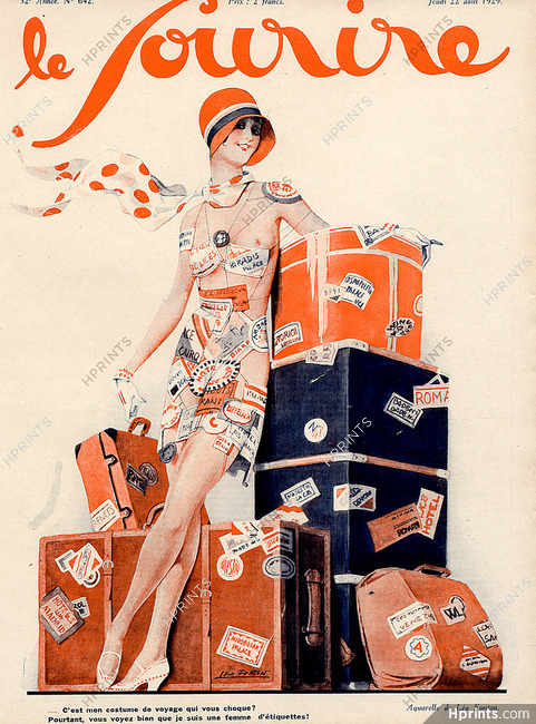 Léo Fontan 1929 Le Sourire, luggage, topless