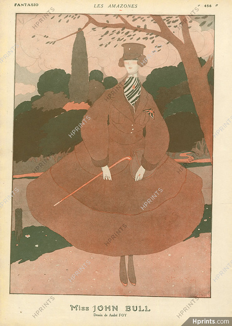 Miss John Bull, 1915 - André Foy Les Amazones, British Satire