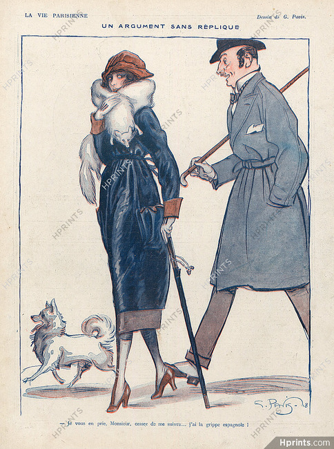Georges Pavis 1919 Elegant Parisienne Fox Fur