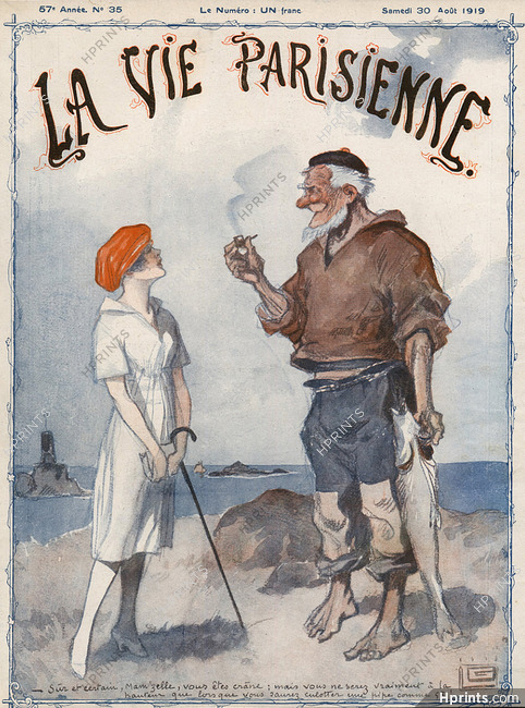 Georges Léonnec 1919 Summer Fishing Fisherman Seashore