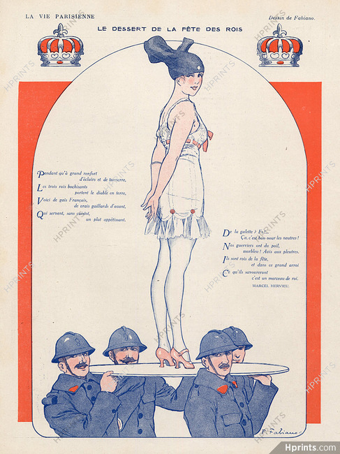 Fabiano 1916 ''Le dessert de la fête des rois'' babydoll, ww1