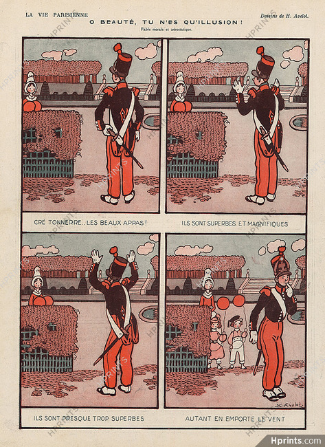 Avelot 1920 ''O Beauté, tu n'es qu'illusion'' Military comic strip
