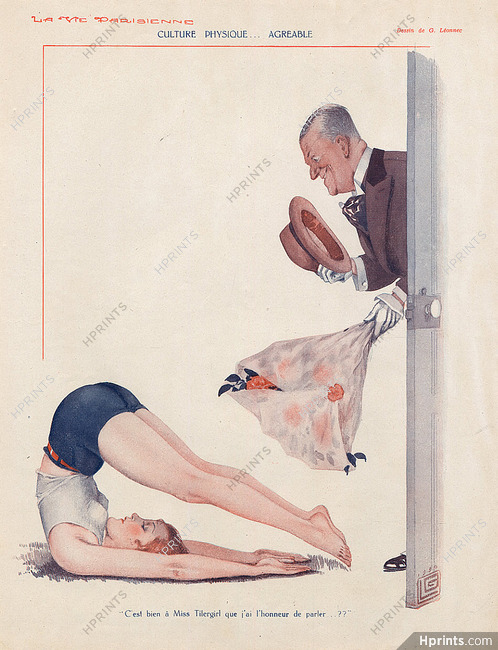 Léonnec 1930 ''Culture physique... agréable'' Sexy looking girl, Gym, Yoga