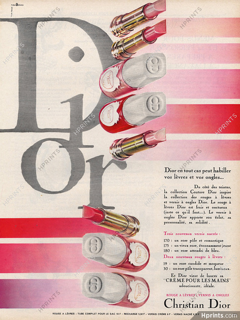 Christian Dior (Cosmetics) 1964 Nail Polish, Lipstick