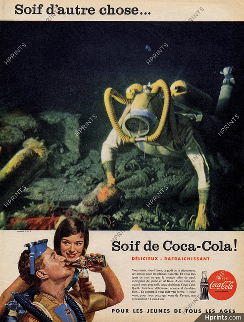 Coca-Cola 1958 scuba diving