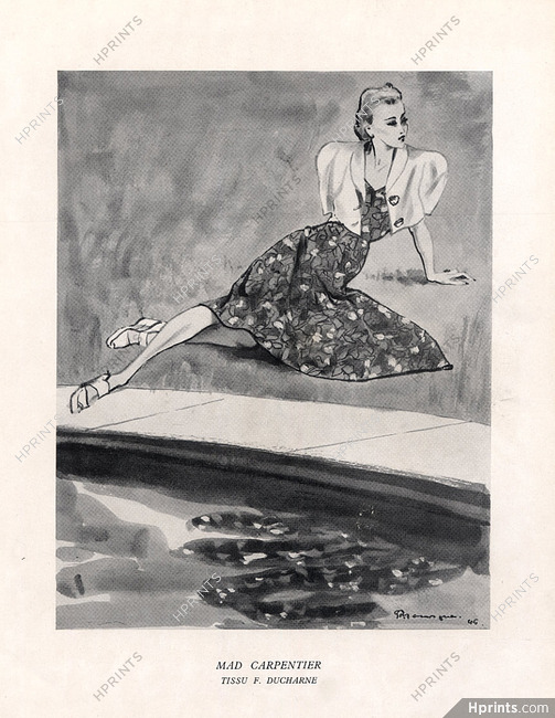 Mad Carpentier 1946 Pierre Mourgue, Fashion Illustration