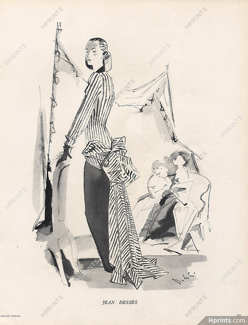Jean Dessès 1946 Delfau Fashion Illustration