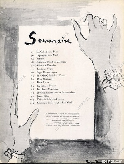 Roger Descombes 1947 Sommaire
