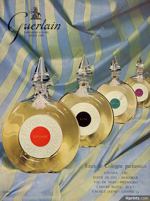 Guerlain (Perfumes) 1956 Shalimar, Liu, Mitsouko & Jicky
