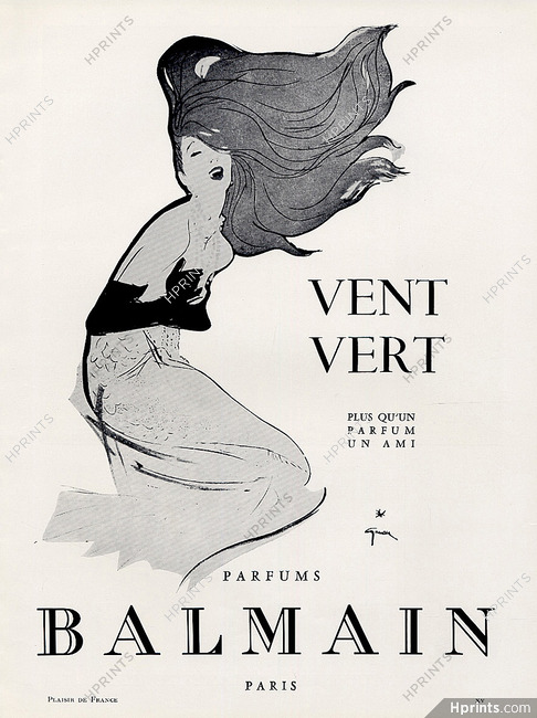 Pierre Balmain (Perfumes) 1962 Vent Vert, Mermaid, René Gruau