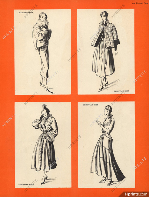 Christian Dior 1947 Fashion Illustration