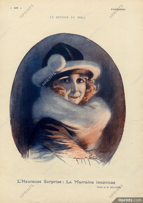 Maurice Millière 1919 ''La Marraine inconnue'' portrait