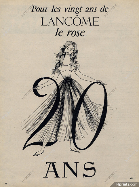 Lancôme (Cosmetics) 1955 ''Le rose 20 ans''