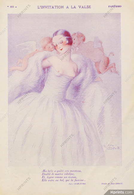 Jean Droit 1932 ''L'invitation à la valse'' angel, topless
