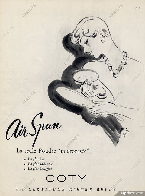 Coty (Cosmetics) 1950 Air Spun, Bosc