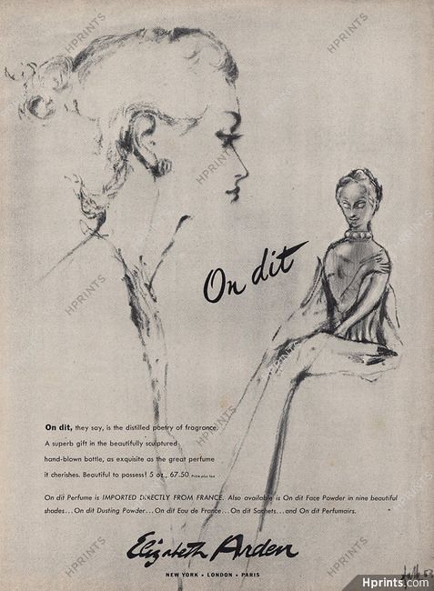 Elizabeth Arden (Perfumes) 1952 "On Dit..." Falk