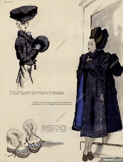 Lanvin & Maggy Rouff 1942 Fur Coat, Pierre Mourgue