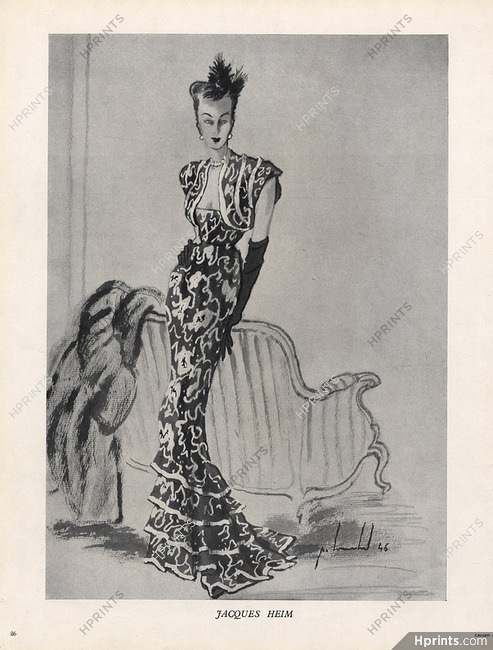 Jacques Heim 1946 Pierre Louchel, Evening Gown