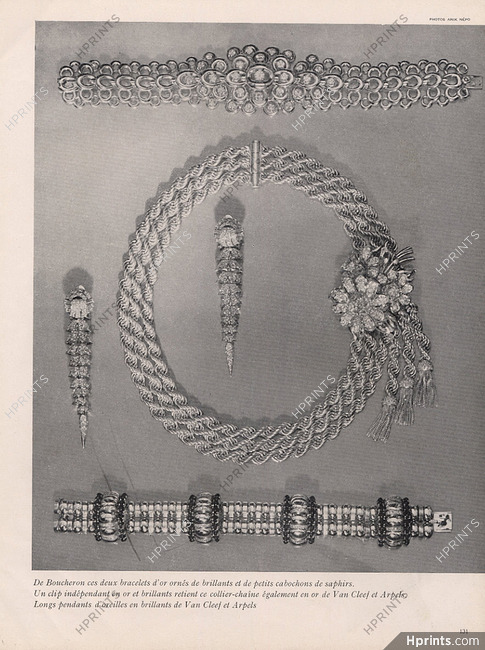 Boucheron (2), Van Cleef & Arpels (3) 1948 Bracelet, Necklace, Earrings