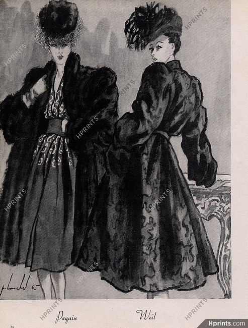 Louchel 1945 Paquin & Weil, Fur Coat