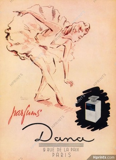 Dana (Perfumes) 1946 Tabu, Facon Marrec, Ballerina