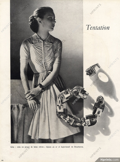 Boucheron 1946 Bracelet, Ring, Art Deco, Dress Grès