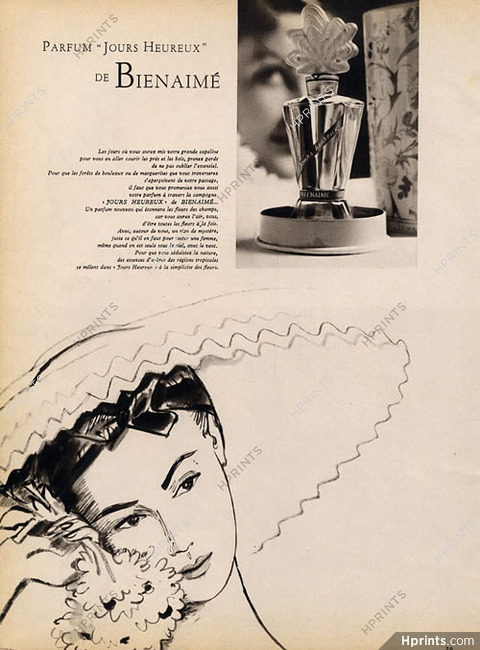 Bienaimé (Perfumes) 1950 Jours Heureux André Delfau