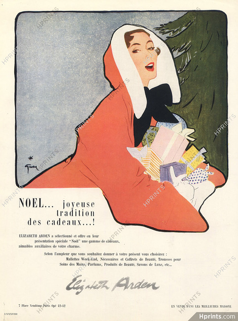 Elizabeth Arden 1950 Noël, René Gruau