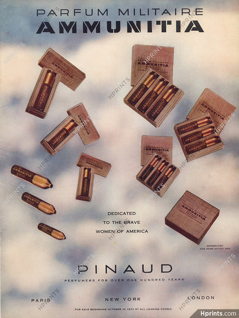 Pinaud (Perfumes) 1943 Military Perfume "Ammunitia Dedicated to the brave Women of America"