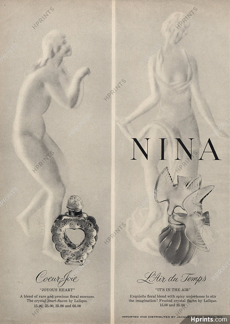 Nina Ricci (Perfumes) 1956 Coeur-Joie & L'Air du Temps