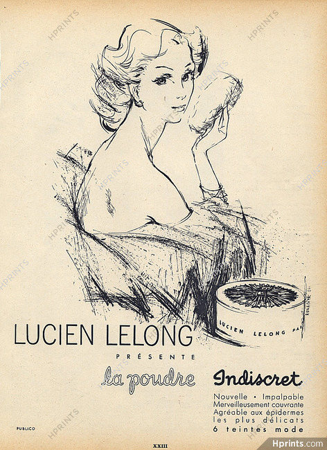 Lucien Lelong (Cosmetics) 1954 "Indiscret Powder", Suzanne Runacher
