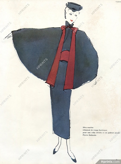 Pierre Balmain 1948 Keogh Fashion Illustration