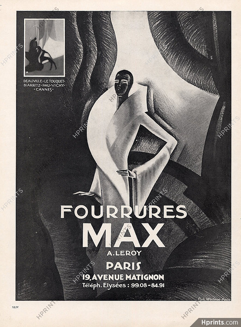 Fourrures Max 1929 Art Deco, 19 Avenue Matignon