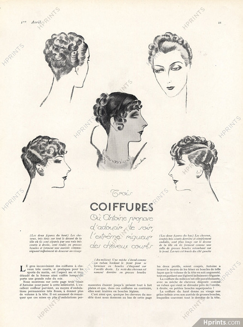 Hairstyles 1927 Trois Coiffures, Eric — Clipping